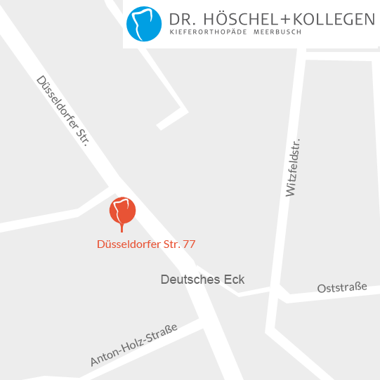 Link zu Google Maps: Meerbusch, Düsseldorfer Str. 77, Dr. Höschel & Kollegen
